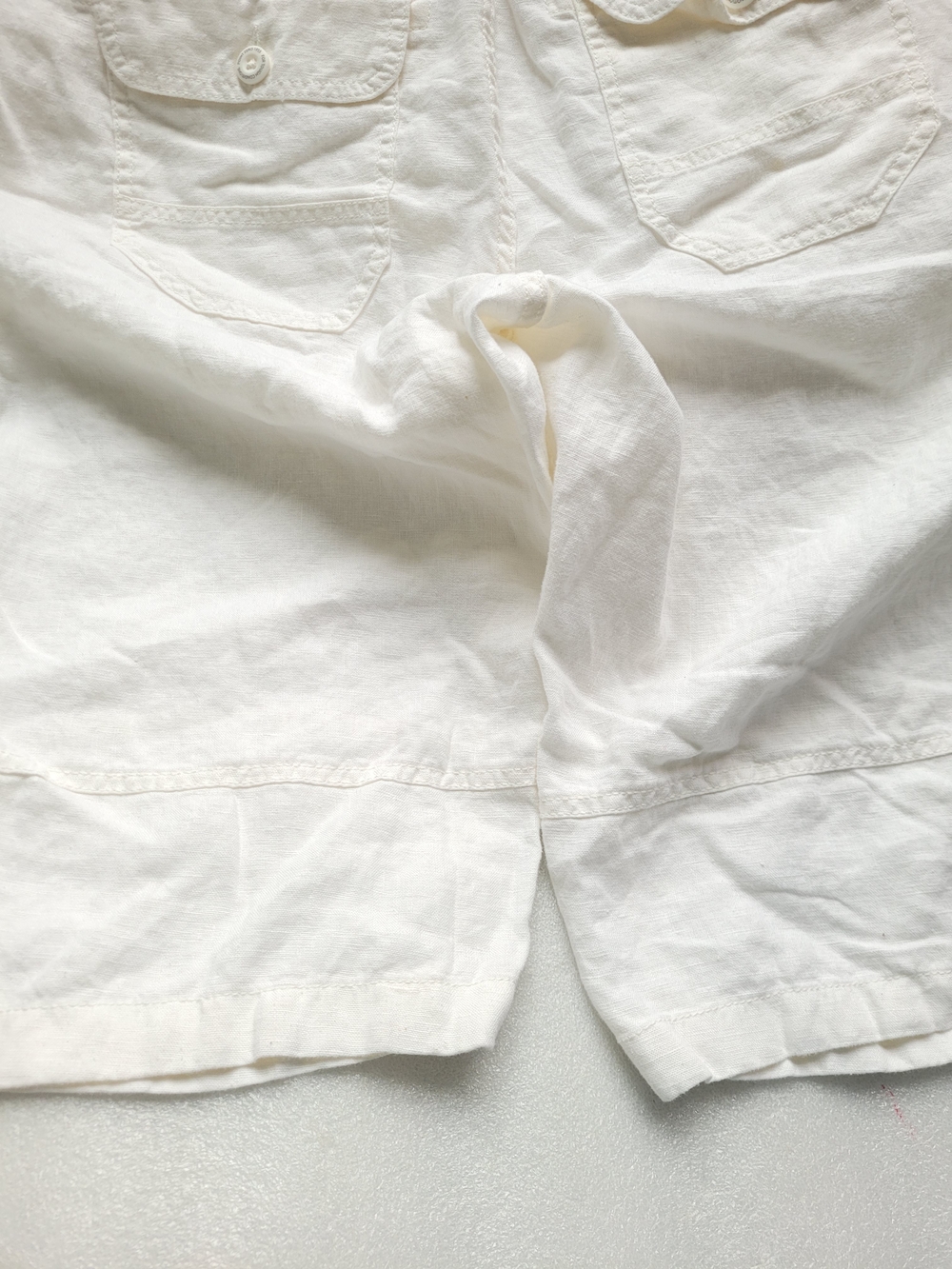 100% Linen Bermuda Shorts Oyster White Size 36 Fits XXL - Picture 9 of 15